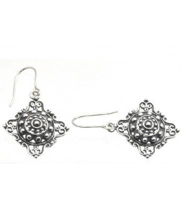 PENDIENTES PLATA CHARROS CIERRE HIPPIE LARGO 30MM - S210